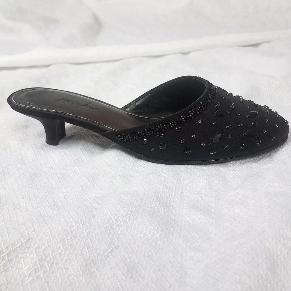 Jacqueline Ferrar Beaded Sequined Mule Pumps